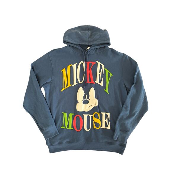Disney Mickey Mouse Hoodie Blue Pullover Sweatshirt Size Large Mad Engine Unisex - Picture 4 of 12